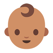 👶🏽 Emoji Bebé: Tono De Piel Medio en Google Android 7.0.