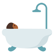 Emoji 🛀🏾 Persona Che Fa Il Bagno: Carnagione Abbastanza Scura su Google Android 7.0.