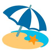 🏖️ Emoji Strand mit Sonnenschirm Google Android 7.0.
