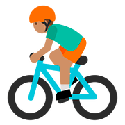 Emoji 🚴🏽 Ciclista: Carnagione Olivastra su Google Android 7.0.