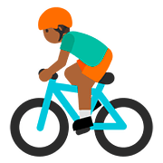 🚴🏾 Emoji Ciclista: Pele Morena Escura na Google Android 7.0.
