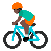 Émoji 🚴🏿 Cycliste : Peau Foncée sur Google Android 7.0.