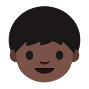👦🏿 Emoji Niño: Tono De Piel Oscuro en Google Android 7.0.