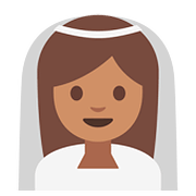 👰🏽 Emoji Noiva: Pele Morena na Google Android 7.0.