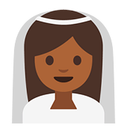 👰🏾 Emoji Noiva: Pele Morena Escura na Google Android 7.0.