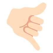 Emoji 🤙🏻 Mano Con Gesto Di Chiamata: Carnagione Chiara su Google Android 7.0.