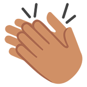 👏🏽 Emoji Mãos Aplaudindo: Pele Morena na Google Android 7.0.