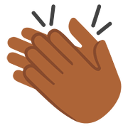 👏🏾 Emoji Mãos Aplaudindo: Pele Morena Escura na Google Android 7.0.