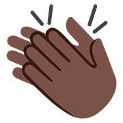 👏🏿 Emoji Mãos Aplaudindo: Pele Escura na Google Android 7.0.