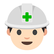 Emoji 👷🏻 Operaio Edile: Carnagione Chiara su Google Android 7.0.