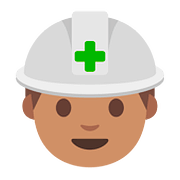 👷🏽 Emoji Trabalhador De Construção Civil: Pele Morena na Google Android 7.0.