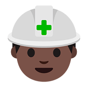 👷🏿 Emoji Trabalhador De Construção Civil: Pele Escura na Google Android 7.0.