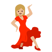 Emoji 💃🏼 Donna Che Balla: Carnagione Abbastanza Chiara su Google Android 7.0.