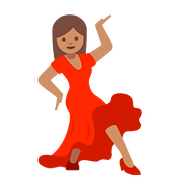 💃🏽 Emoji Mulher Dançando: Pele Morena na Google Android 7.0.