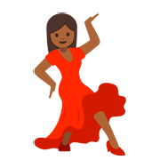 💃🏾 Emoji Mujer Bailando: Tono De Piel Oscuro Medio en Google Android 7.0.