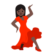 💃🏿 Emoji tanzende Frau: dunkle Hautfarbe Google Android 7.0.