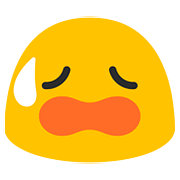 Emoji 😥 Faccina Delusa Ma Sollevata su Google Android 7.0.