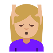 💆🏼 Emoji Person, die eine Kopfmassage bekommt: mittelhelle Hautfarbe Google Android 7.0.