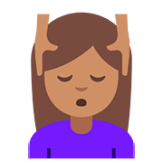 💆🏽 Emoji Person, die eine Kopfmassage bekommt: mittlere Hautfarbe Google Android 7.0.