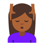 💆🏾 Emoji Person, die eine Kopfmassage bekommt: mitteldunkle Hautfarbe Google Android 7.0.
