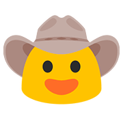 Emoji 🤠 Faccina Con Cappello Da Cowboy su Google Android 7.0.