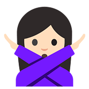 🙅🏻 Emoji Persona Haciendo El Gesto De «no»: Tono De Piel Claro en Google Android 7.0.