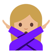 🙅🏼 Emoji Persona Haciendo El Gesto De «no»: Tono De Piel Claro Medio en Google Android 7.0.