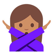 🙅🏽 Emoji Persona Haciendo El Gesto De «no»: Tono De Piel Medio en Google Android 7.0.