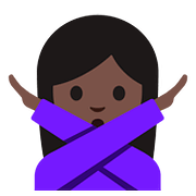 🙅🏿 Emoji Person mit überkreuzten Armen: dunkle Hautfarbe Google Android 7.0.