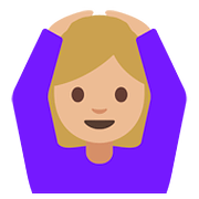 Emoji 🙆🏼 Persona Con Gesto OK: Carnagione Abbastanza Chiara su Google Android 7.0.