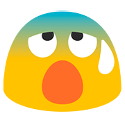 😰 Emoji Rosto Ansioso Com Gota De Suor na Google Android 7.0.