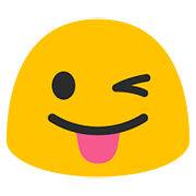 Emoji 😜 Faccina Che Fa L’occhiolino E Mostra La Lingua su Google Android 7.0.