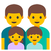 👨‍👨‍👧‍👦 Emoji Familie: Mann, Mann, Mädchen und Junge Google Android 7.0.