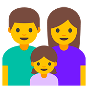 Emoji 👨‍👩‍👧 Famiglia: Uomo, Donna E Bambina su Google Android 7.0.