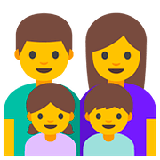 👨‍👩‍👧‍👦 Emoji Familie: Mann, Frau, Mädchen und Junge Google Android 7.0.