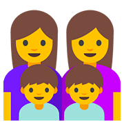 👩‍👩‍👦‍👦 Emoji Família: Mulher, Mulher, Menino E Menino na Google Android 7.0.