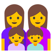 👩‍👩‍👧‍👦 Emoji Familia: Mujer, Mujer, Niña, Niño en Google Android 7.0.