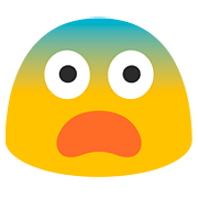 Émoji 😨 Visage Effrayé sur Google Android 7.0.