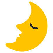 Emoji 🌛 Faccina Primo Quarto Di Luna su Google Android 7.0.
