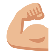 Emoji 💪🏼 Bicipite: Carnagione Abbastanza Chiara su Google Android 7.0.