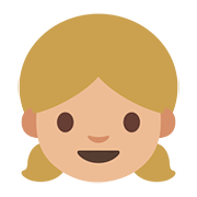 Emoji 👧🏼 Bambina: Carnagione Abbastanza Chiara su Google Android 7.0.