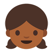 Émoji 👧🏾 Fille : Peau Mate sur Google Android 7.0.