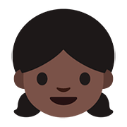 👧🏿 Emoji Niña: Tono De Piel Oscuro en Google Android 7.0.