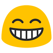 Emoji 😁 Faccina Raggiante Con Occhi Felici su Google Android 7.0.