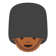 Emoji 💂🏾 Guardia: Carnagione Abbastanza Scura su Google Android 7.0.