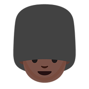 💂🏿 Emoji Guardia: Tono De Piel Oscuro en Google Android 7.0.