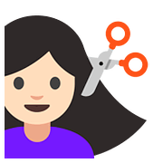 Émoji 💇🏻 Personne Qui Se Fait Couper Les Cheveux : Peau Claire sur Google Android 7.0.