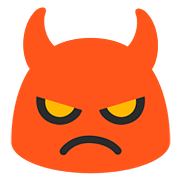 👿 Emoji Cara Enfadada Con Cuernos en Google Android 7.0.