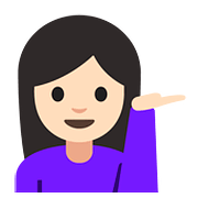 Emoji 💁🏻 Persona Al Punto Informazioni: Carnagione Chiara su Google Android 7.0.
