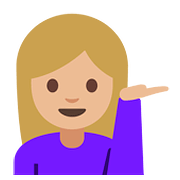 💁🏼 Emoji Persona De Mostrador De Información: Tono De Piel Claro Medio en Google Android 7.0.